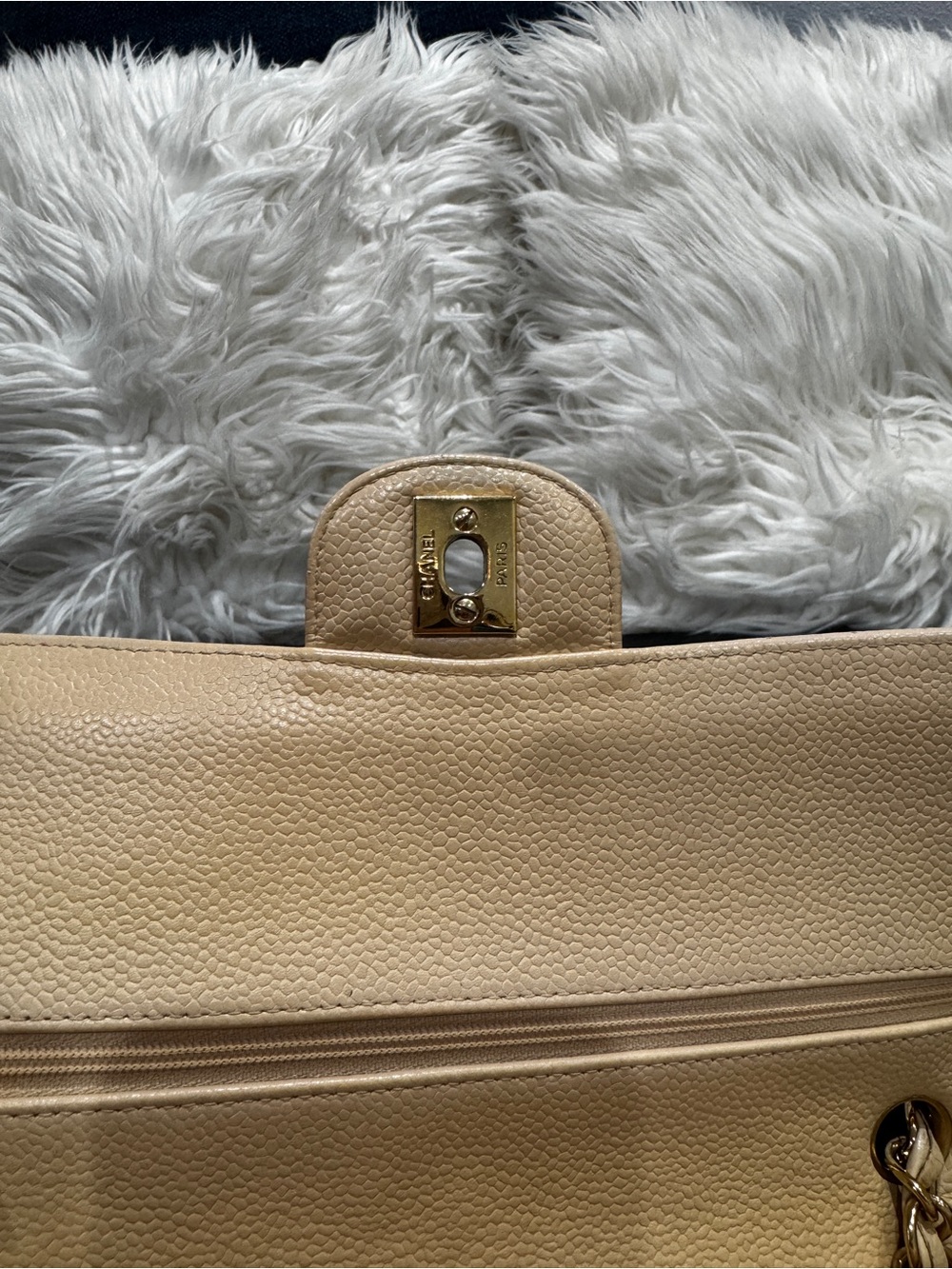 CHANEL Quilted Shoulder Bag in Beige with Gold Hardware - Picture 14 of 17